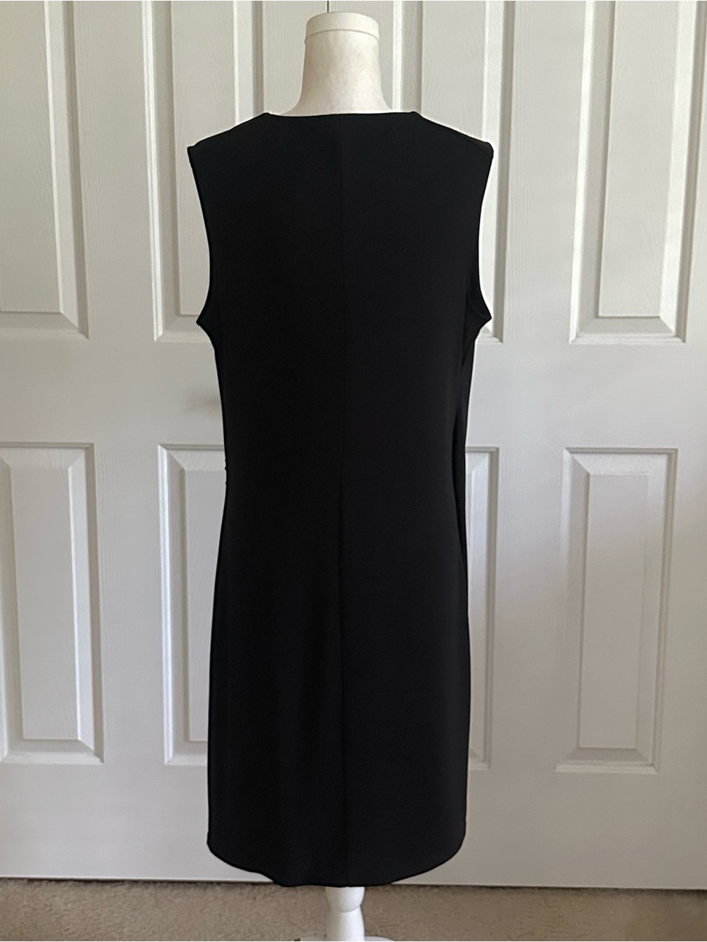 Anne Klein Black Sleeveless Surplice V-Neck Ruched Side Midi Dress Size XL - Picture 12 of 13